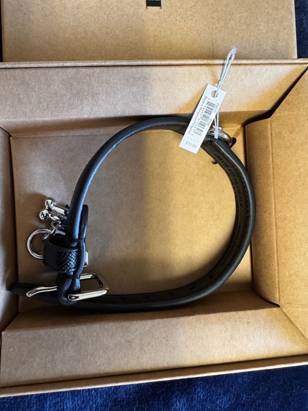 Coach Black Leather Key Loop with Silver Hardware - Picture 2 of 3